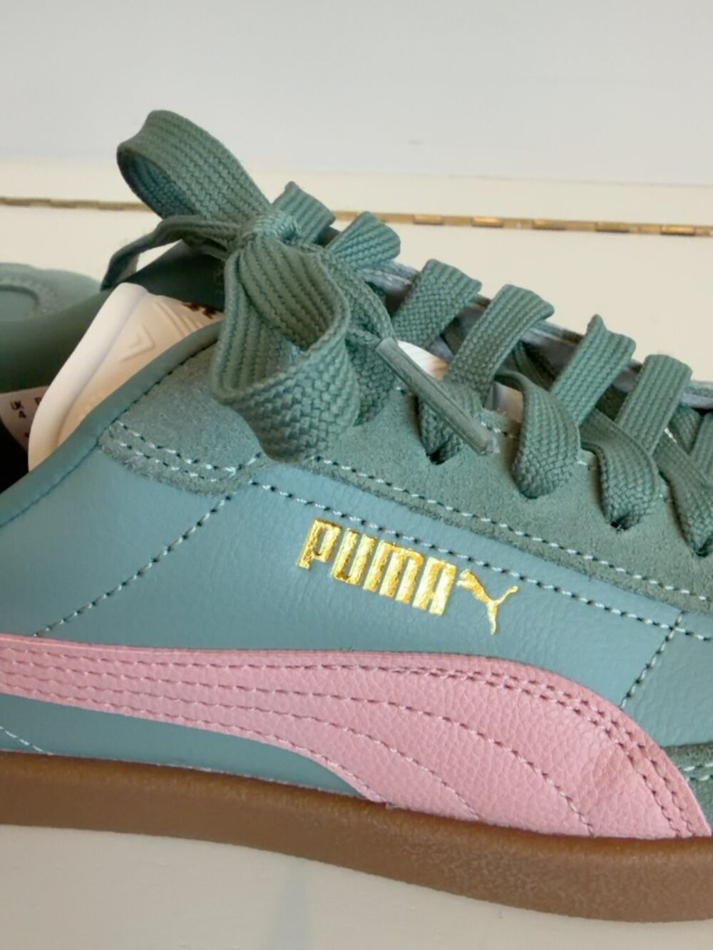 PUMA Club II Era Sneakers | Sage Green & Pink | Gum Sole | Women's 6.5